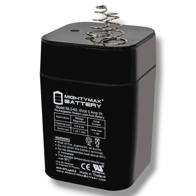 Mighty Max Spring Top Battery 6V 5AH Rechargeable Replacement Battery