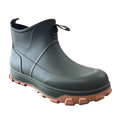 Rubber Waterproof Ankle Deck Boot - Olive Green