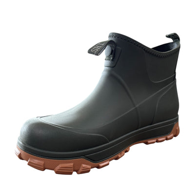 Rubber Waterproof Ankle Deck Boot - Olive Green