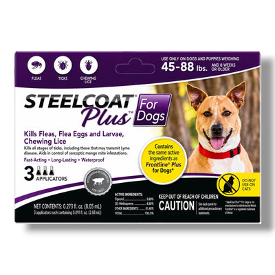 Steel Coat Plus Flea & Tick for Dogs (45-88 lbs)