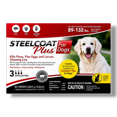 Steel Coat Plus Flea & Tick for Dogs (89-132 lbs)