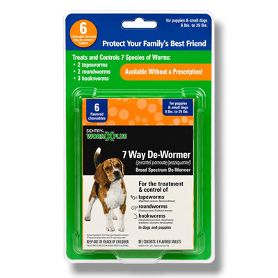 Worm X Plus 7 Way DeWormer for Puppies & Small Dogs (6-25 lbs)