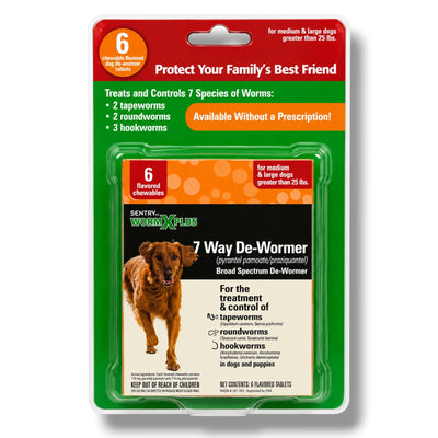 Worm X Plus 7 Way DeWormer for Medium & Large Dogs (Over 25 lbs)