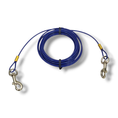 Dog Tie Out Cable for Medium Dogs (Blue)