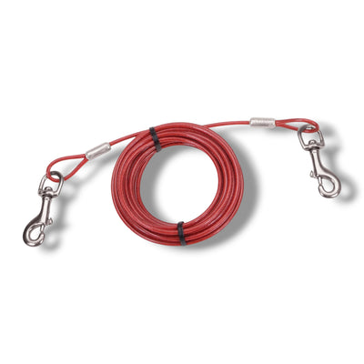 Dog Tie Out Cable for Large Dogs (Red)
