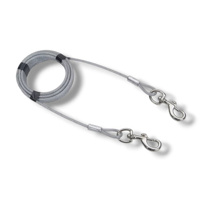 Dog Tie Out Cable for Very Large or Strong Dogs (Silver)