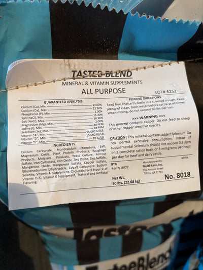 Tastee Blend All Purpose Livestock Mineral 50 lb