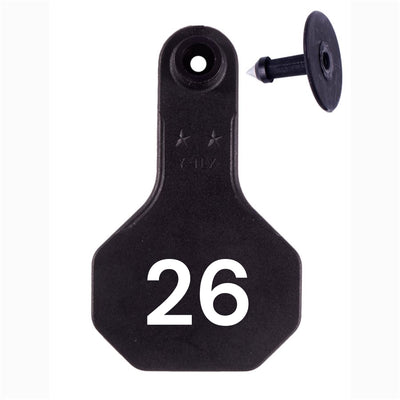 Y Tex Numbered 2 Piece Ear Tags Black