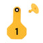 Y Tex Numbered 2 Piece Ear Tags Yellow
