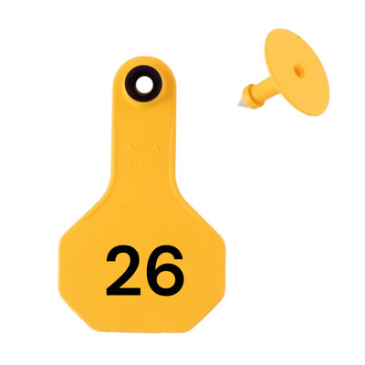 Y Tex Numbered 2 Piece Ear Tags Yellow