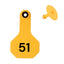 Y Tex Numbered 2 Piece Ear Tags Yellow