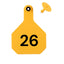 Y Tex Numbered 2 Piece Ear Tags Yellow