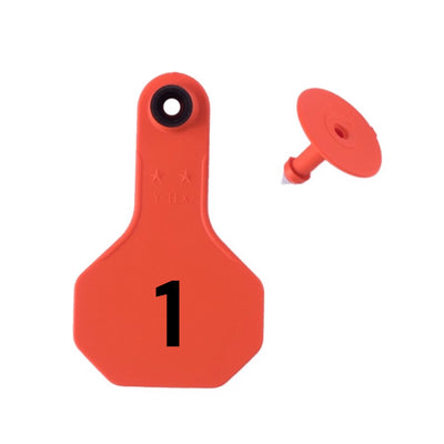 Y Tex Numbered 2 Piece Ear Tags Orange