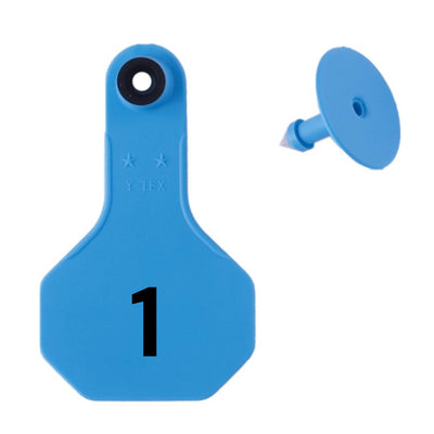 Y Tex Numbered 2 Piece Ear Tags Blue