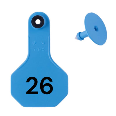 Y Tex Numbered 2 Piece Ear Tags Blue