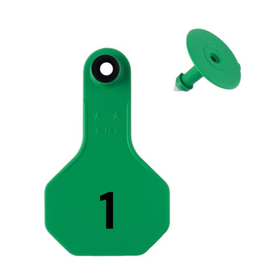 Y Tex Numbered 2 Piece Ear Tags Green