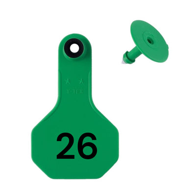 Y Tex Numbered 2 Piece Ear Tags Green