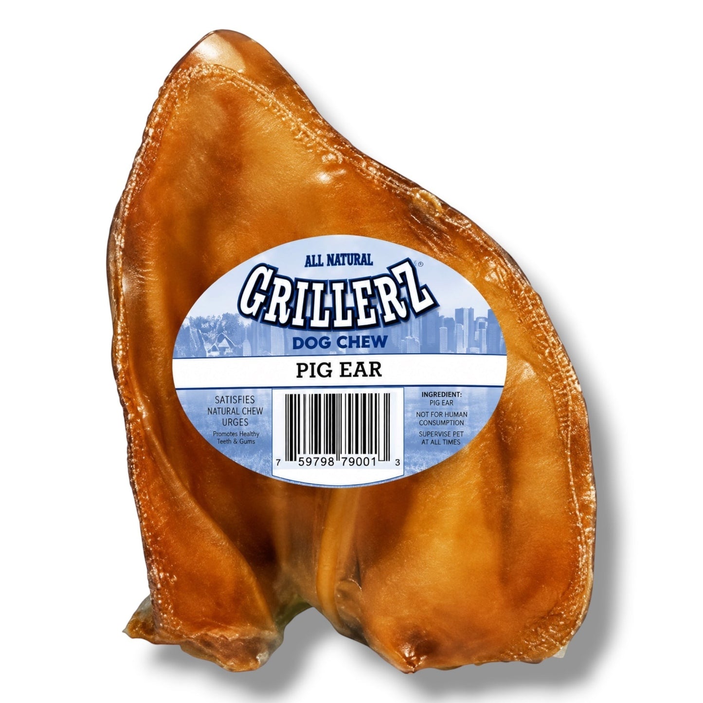 Franklin County Xchange Grillerz all natural pig ear dog chew for dental health and protein