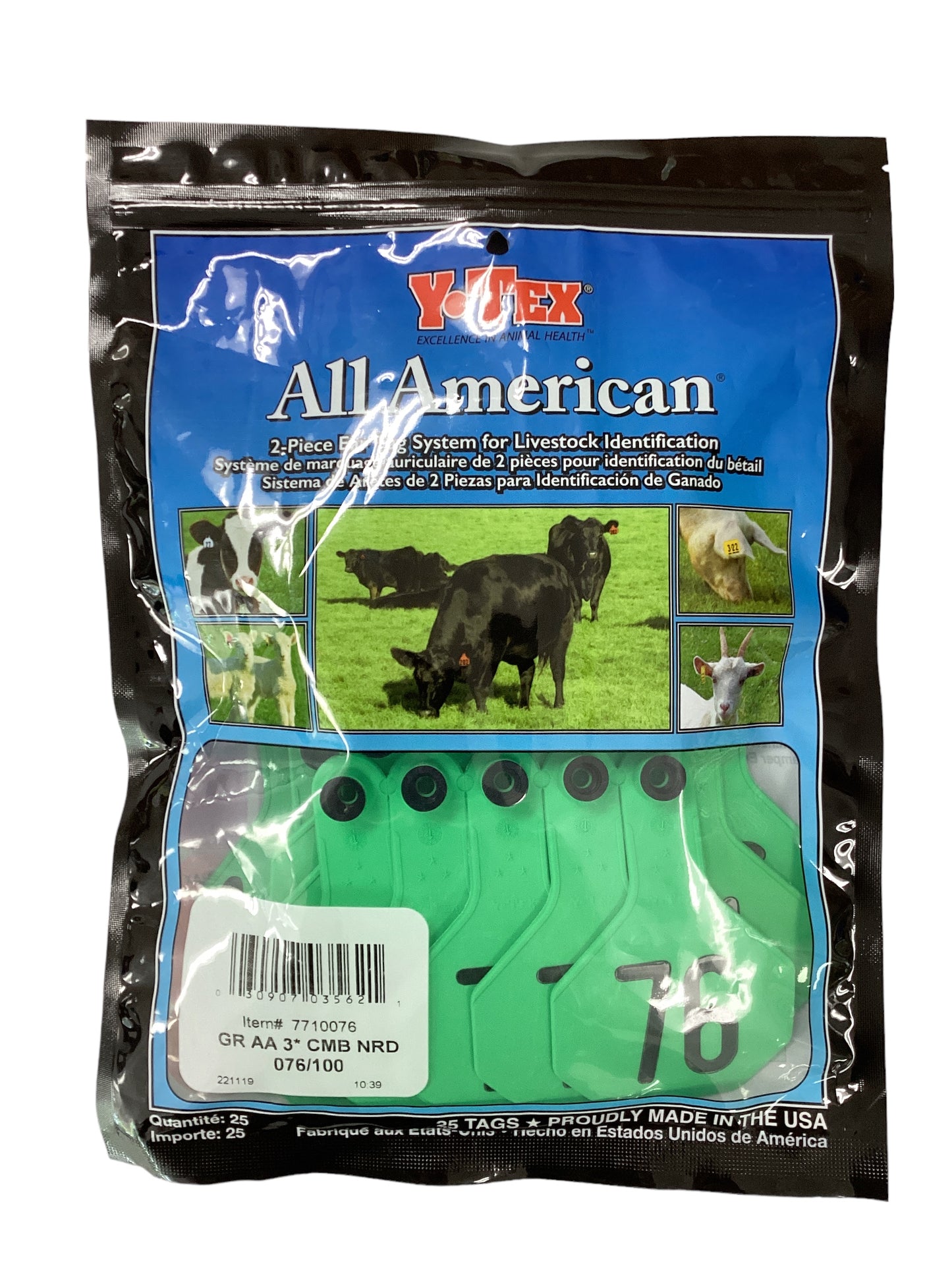 Y Tex Ear Tags Green