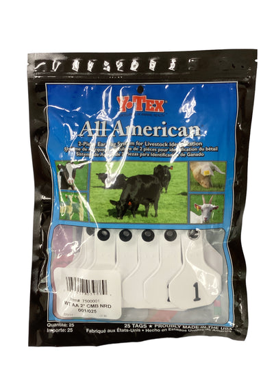 Y Tex Ear Tags White