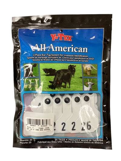 Y Tex Ear Tags White