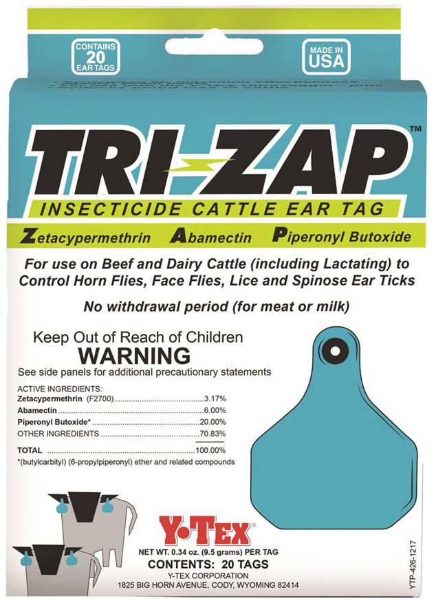 Tri Zap Insecticide Cattle Ear Tags 20pk
