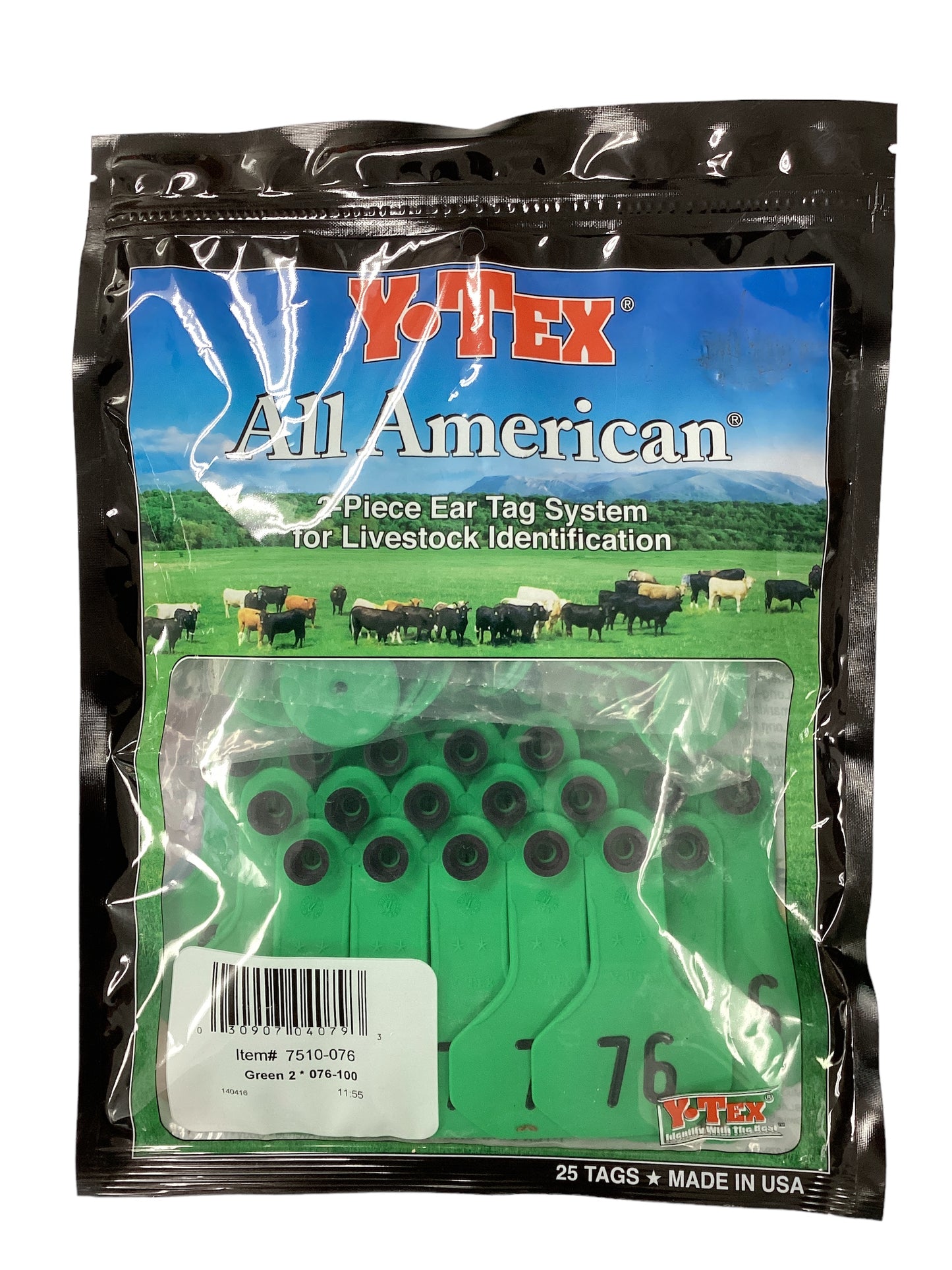 Y Tex Ear Tags Green