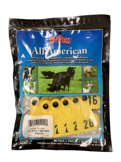 Y Tex Ear Tags Yellow