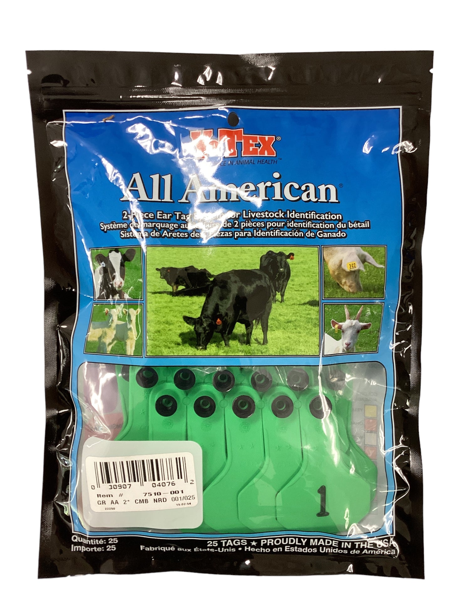 Y Tex Ear Tags Green