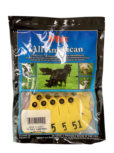 Y Tex Ear Tags Yellow