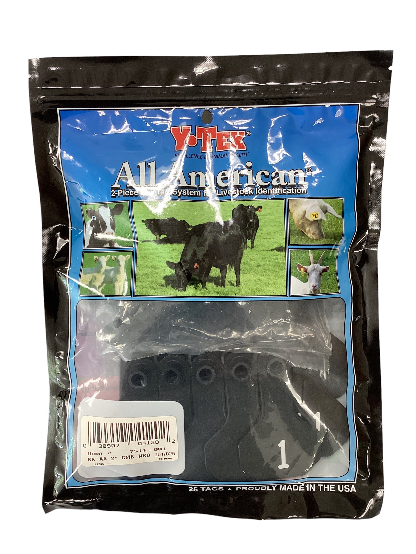 Y Tex Ear Tags Black